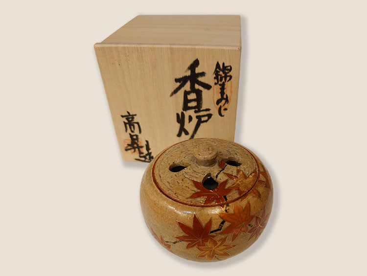 清水焼　錦紅葉香炉